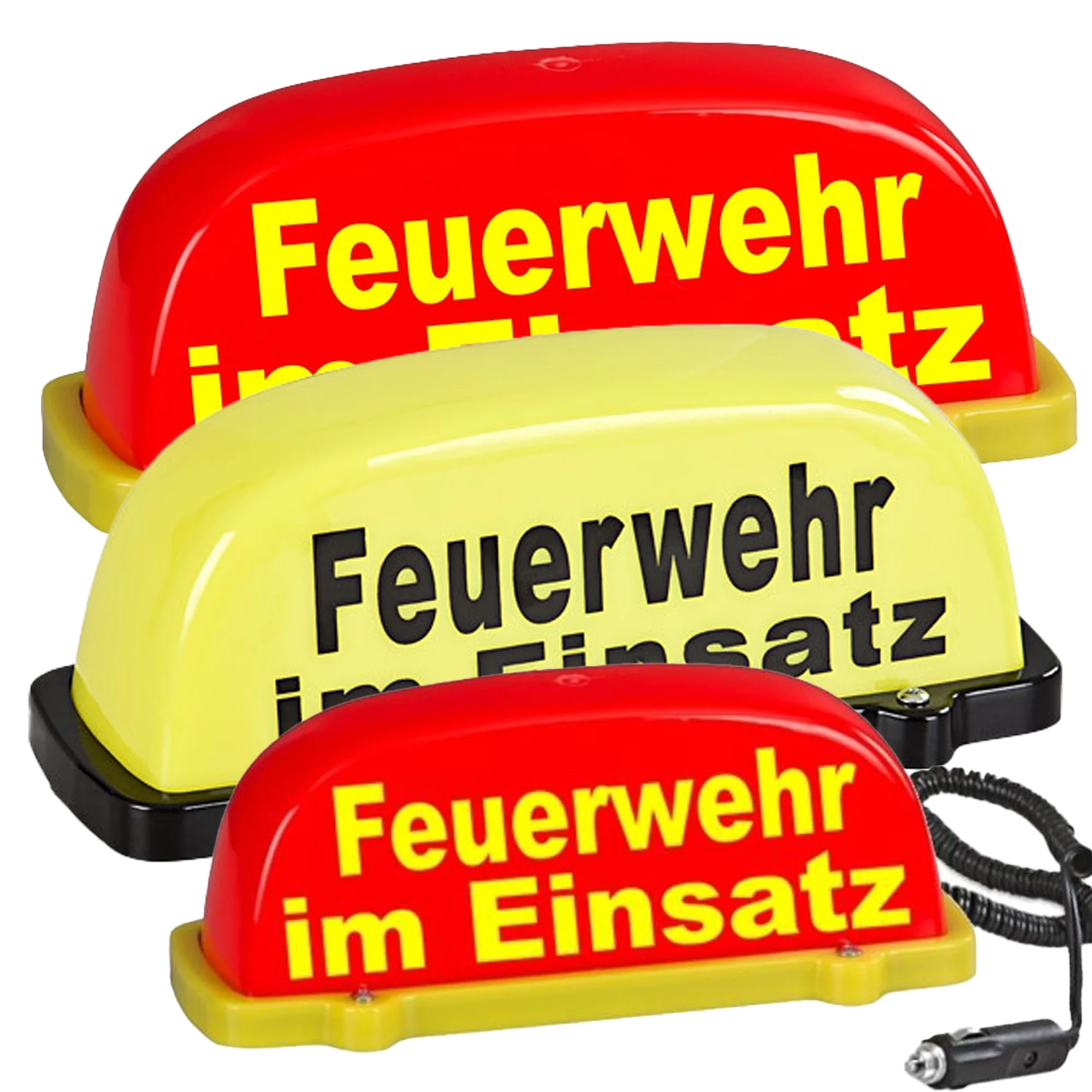 Feuerwehr Einsatzschild, Dachaufsetzer mit Beleuchtung