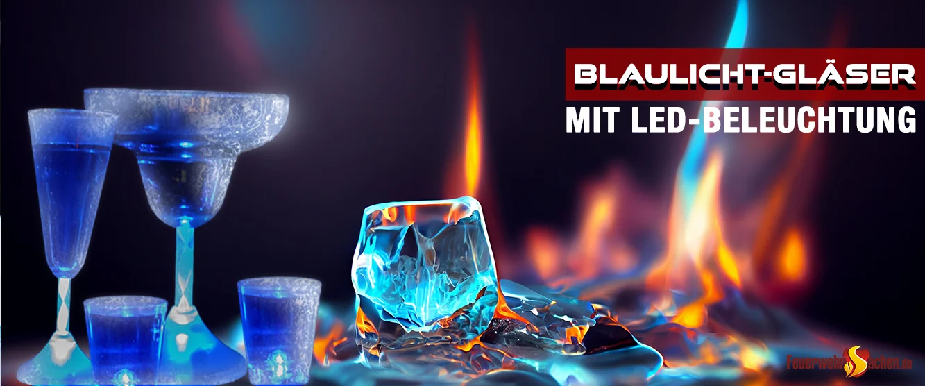 Feuerwehr Blaulicht LED Gläser