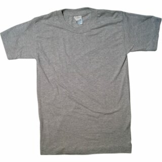 T-Shirt, graumeliert, blauer Rückenaufdruck FEUERWEHR, Größe S