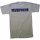 T-Shirt, graumeliert, blauer Rückenaufdruck "FEUERWEHR", Größe S