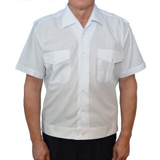 Feuerwehr Blouson Kurzarm, weiß - mit Tunnel + Schulterklappe 35/36