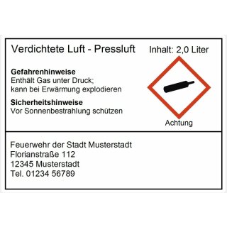 GHS Etikett Druckluft "Pro" (mit Schutz-Laminatfolie)