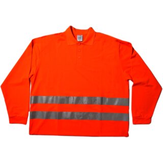 Coolmax® Extreme Fresh Polo-Shirt mit 2 3M-Reflexstreifen, Langarm, leuchtorange L