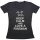 Damen T-Shirt "Keep Calm and love a fireman", dunkelblau, Gr. S