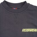 Dunkelblaues Sweatshirt, Pullover beidseitig FEUERWEHR  neongelb Gr. M