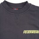 Dunkelblaues FEUERWEHR Sweatshirt, beidseitiger NEONGELBER Aufdruck Gr. XL