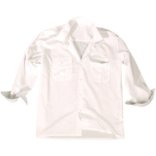 Weißes Diensthemd Langarm, mit Tunnel & abnehmbaren Schulterklappen Gr. M