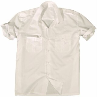 Weißes Kurzarm Diensthemd mit Tunnel & abnehmbaren Schulterklappen