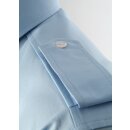 Hellblaues Premium-Uniformhemd m. Tunnel u. abnehmbaren Schulterklappen, Langarm, Slim Fit 35/36