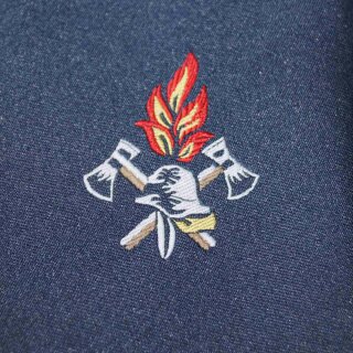 Feuerwehrkrawatte dunkelblau Logo gewebt ungebunden Krawatten Binder Feuerwehr 
