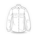 Weiße Premium-Uniformbluse mit Tunnel u. abnehmb. Schulterklappen, Langarm 50 +10% UgZ