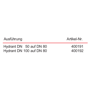 Übergangsstück für Unterflurhydranten Hydrant DN 100 auf DN 80