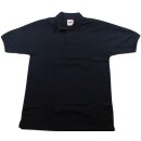 Polo-Shirt, dunkelblau, Rückenaufdruck "Feuerwehr", neongelb, Größe S