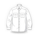 Hellblaues Premium-Uniformhemd mit extra langen Ärmel 47/48