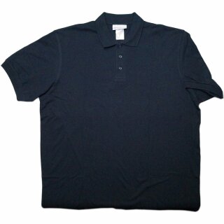 Polo-Shirt, dunkelblau, neongelber Rückenaufdruck Feuerwehr, Größe XXL