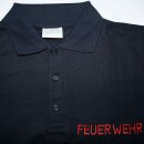 Polo-Shirt, schwarz, roter Brustaufstick...