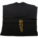Sweatshirt, schwarz, Steiß- & Bruststick "Flamme", gelb & rot, Größe XXL