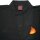 Polo-Shirt, schwarz, rot-goldener Brustaufstick "Flamme", Größe M