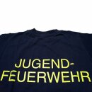 Dunkelblaues Jugendfeuerwehr T-Shirt (neongelber Aufdruck)