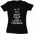 Damen T-Shirt "Keep Calm and love a fireman"