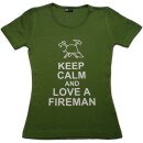 Damen T-Shirt "Keep Calm and love a fireman"