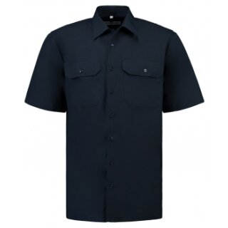 Bügelfreies Diensthemd, halbarm mit Schultertunnel marineblau Gr. 43/44