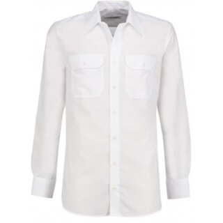 Bügelfreies Diensthemd, langarm, mit Schultertunnel (regular fit) weiß