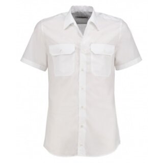 Bügelfreies Diensthemd, halbarm, mit Schultertunnel (regular fit) weiß