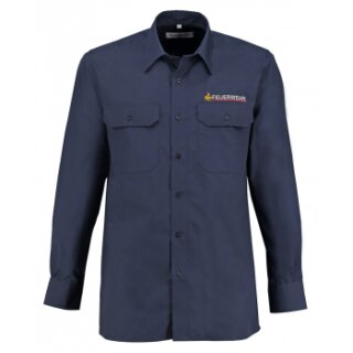 Diensthemd, langarm "Baden-Württemberg" mit Stick - Marineblau (regular fit) Gr. 41/42