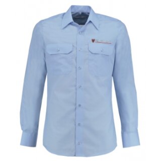 Hellblaues langarm Diensthemd mit Stick "Brandenburg" Gr. 37/38