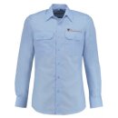 Hellblaues langarm Diensthemd mit Stick...