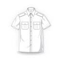 Hellblaues Premium-Uniformhemd m. Tunnel u. abnehmbaren Schulterklappen, Kurzarm Gr. 53/54
