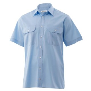Hellblaues Slim Fit Premium-Uniformhemd Kurzarm Gr. 35/36