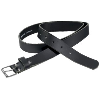 Ledergürtel mit Rollschnalle und seitlicher Rillenprägung, 30 mm