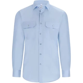 Diensthemd langarm - Slim Fit (ohne Schultertunnel) hellblau Gr. 36