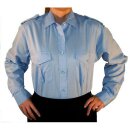 Damenbluse, 1/1 Arm, blau, - mit Tunnel+Klappe Gr. 42
