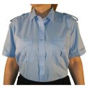 Damenbluse, 1/2 Arm, blau - mit Tunnel+Klappe