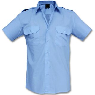 Hellblaues Kurzarm Diensthemd mit Tunnel & abnehmbaren Schulterklappen Gr. S