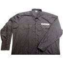 Schwarzes Diensthemd US-Style, mit Aufdruck "Feuerwehr", 1/1 Arm L