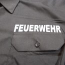 Diensthemd US-Style, mit Aufdruck "Feuerwehr", 1/1 Arm, schwarz XL
