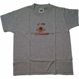 Kinder T-Shirt, graumeliert, Frontaufdruck "Ich will zur Feuerwehr" 150